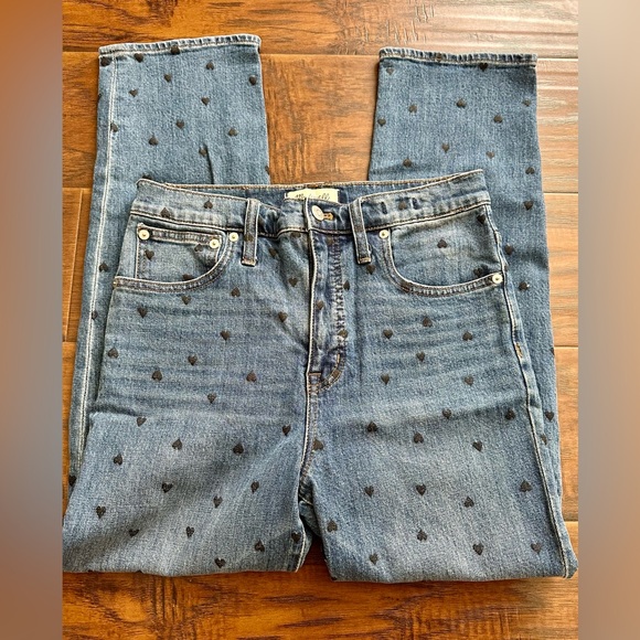 Madewell Classic Straight Jeans Heart Print Edition - Picture 3 of 12